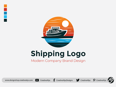 Modern Shipping Company Logo – Vector Design brand identity business logo creative alys custom logo design shop graphic design logo design maritime industry shipping company vector logo