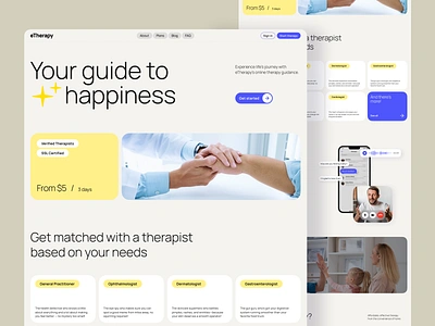 Online therapy - landing page clinic healthcare hero landing landing page medicine therapy ui web