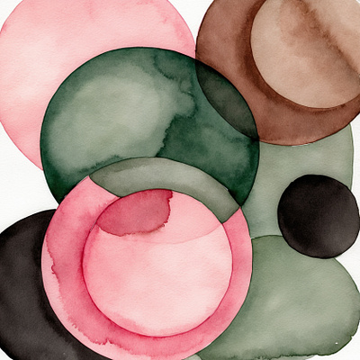 Drifting Through I art artwork circles geometric illustration shapes watercolor watercolor painting