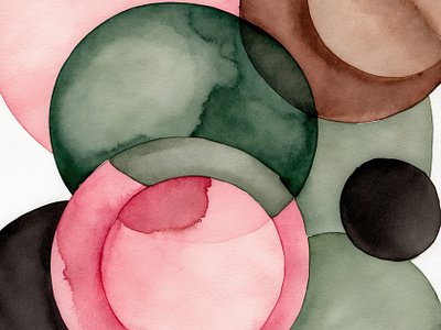 Drifting Through I art artwork circles geometric illustration shapes watercolor watercolor painting