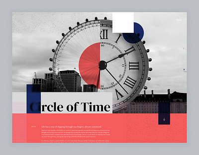 Circle of Time collage hero layout texture typography web web design