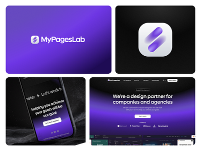 MyPagesLab Agency Brand Identity agency agency website brand branding dark dark mode design figma landing page logo modern purple rebranding saas tech ui ux uxui violet website