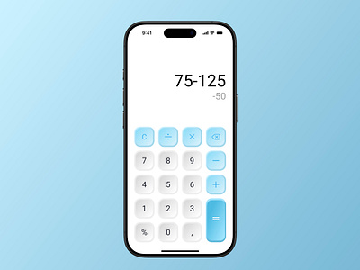 Calculator UI app blue calculate calculator app calculatrice dailyui design finance graphic design login neumorphic neumorphism numbers ui ux webdesign