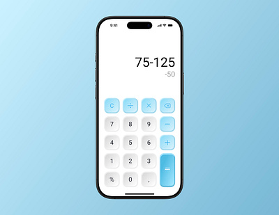 Calculator UI app blue calculate calculator app calculatrice dailyui design finance graphic design login neumorphic neumorphism numbers ui ux webdesign