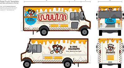 Food Truck Project - K Dog Delights food food truck design graphic design logo menu social media