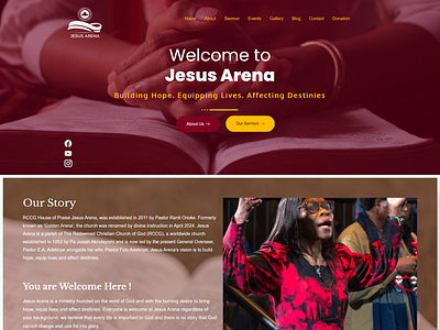 Jesus Arena Church Website design ui websites