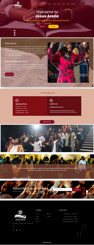 Jesus Arena Church Website design ui websites