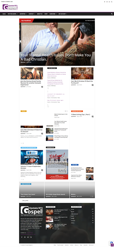 Upstate NY Gospel Magazine Website design ui website