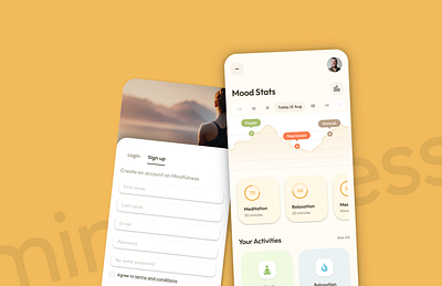 Mindfulness Mobile App animation branding graphic design logo mindfullness minimal design ui ui design ux design