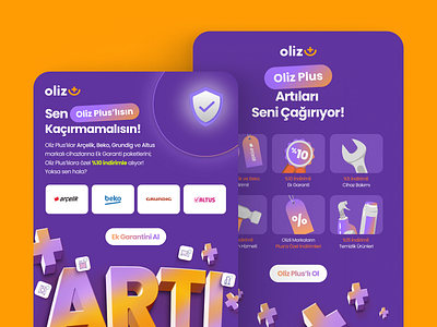 Oliz Plus: The Pluses Are Calling You Mailing illustration infographic mailing marketing plus purple ui