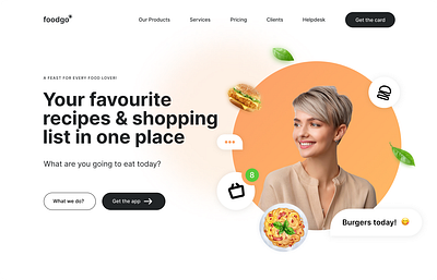 Hero Section for Food App design minimal ui ui des web