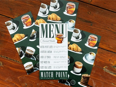 Match Point Coffee - Seasonal Menu americana beans brand branding coffee coffeeshop design graphic design house illustration logo menu print roast seasonal tea typography