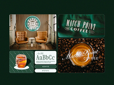 Match Point Coffee - Brand Specimen americana brand branding coffee coffeeshop design development graphic design illustration logo merchandise neon podcast shirt shop tea ui ux vector web