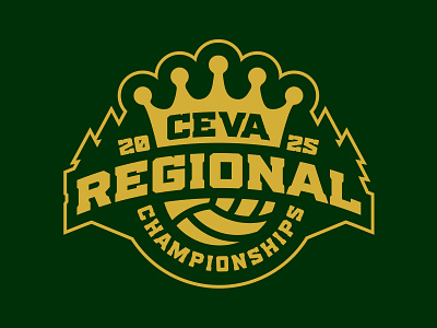 CEVA Regional Championships Single Color badge brand identity branding green identity design logo logo design logos nike oregon pnw portland rebrand rebranding sports tree volleyball