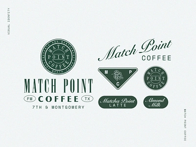 Match Point Coffee - Branding americana badge brand branding coffee coffee shop design fort worth graphic design illustration logo mono seal tea tennis typeface ui ux vector web