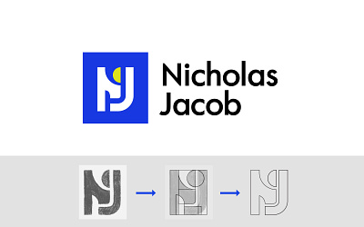 Nicholas Jacob — Brand Design 3d agency blue brand branding collaborative consultancy courageous cross functional identity j logo marketing messaging modern n nj shapes simple