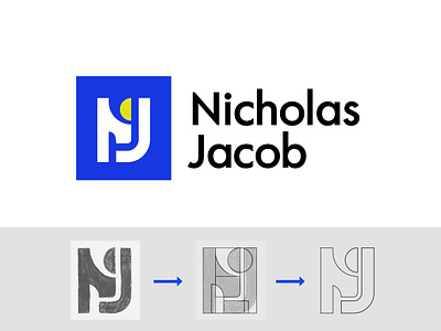 Nicholas Jacob — Brand Design 3d agency blue brand branding collaborative consultancy courageous cross functional identity j logo marketing messaging modern n nj shapes simple