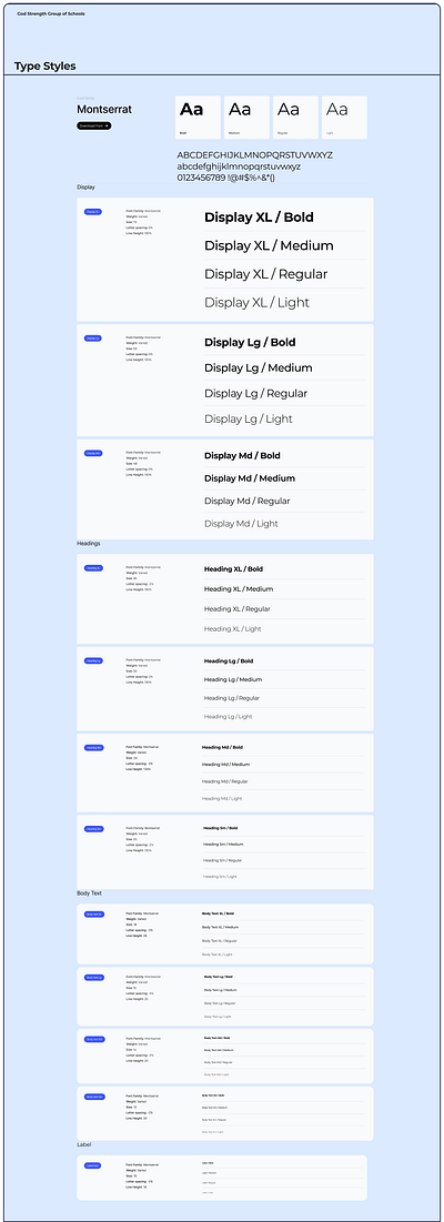 Colour, Typography and Type Style for God Strength Schools design high school high school website school app school ui school website