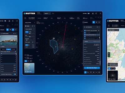 Marine Radar Software - UX/UI Design gis interface mapping marine navigation neuron product design radar software threat detection ui ui design usability ux ux design