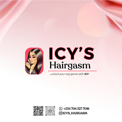 LOGO AND FLIERS FOR ICY'S HAIRGASM branding fashion graphic design logo