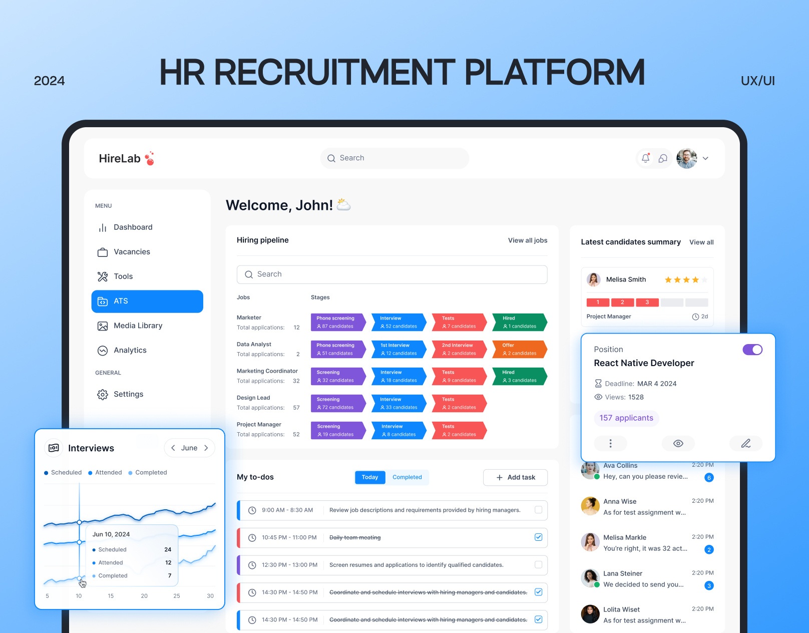 💼 HR Recruitment SaaS Platform | Hiring Job Board Web App UX UI crm dashboard design design freelance marketplace hiring hiring platform hiring saas hiring web app hr software job board recruitment recruitment crm recruitment platform saas saas dashboard ui uiux user experience user interface ux