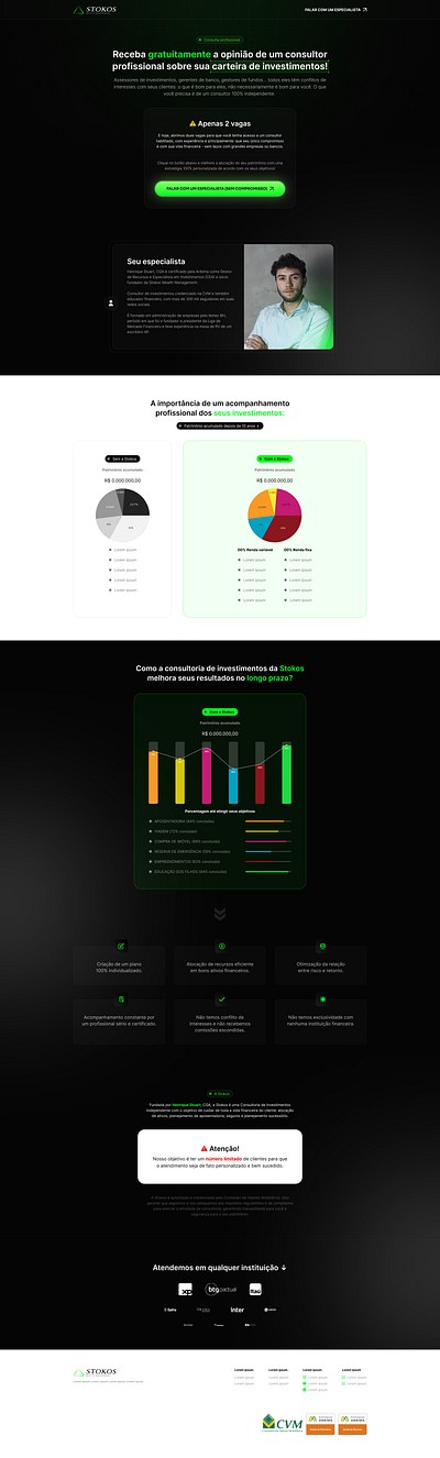 Landing page | Stokos elementor figma finance landing page webdesign