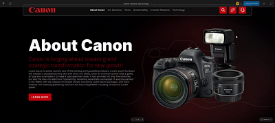 Canon Web Template dark web elements prototype web template website