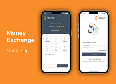 Exhanage Mobile app illustration mobile design orange tempale ui design userexperience ux design