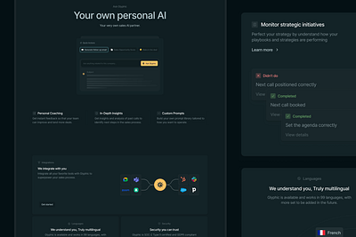 AI Sales Platform Landing Page animation figma motion graphics ui web design webflow