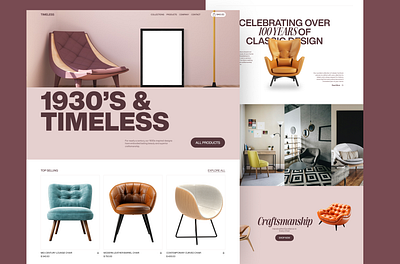 Furniture Website -Style Test branding chairs creative design furniture graphic design illustration inspiration landing page logo ui ux website