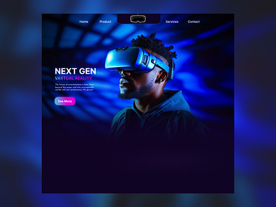 VR Glasses Landing Page. ar ui ux vr