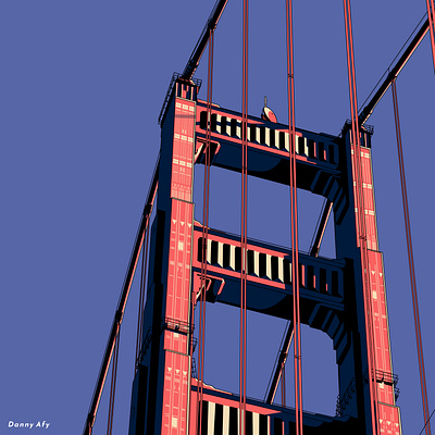 The Golden Gate Bridge, U.S. artprint artwork illustration travel traveling vector