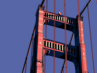 The Golden Gate Bridge, U.S. artprint artwork illustration travel traveling vector