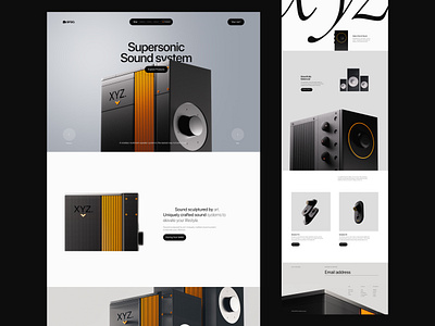 Speaker landing page design app landing page luxury website minimal product page product purchase sound sound system speaker speaker web speakers ui user interface ux web development webdesign website website design website development website gallery