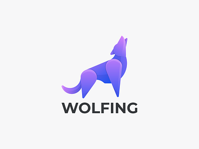 WOLFING branding design graphic design icon logo wolf coloring wolf design graphic wolf icon wolf logo wolf purple logo wolfing