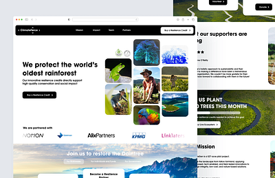 Environmental Charity Website Design branding design graphic design hero section interface landing page layout typography ui user experience ux website