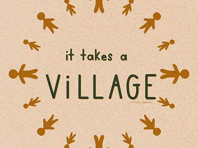 Peachtober 2024 Day 22: Village illustration peachtober typography