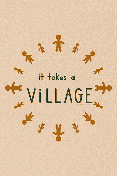 Peachtober 2024 Day 22: Village illustration peachtober typography