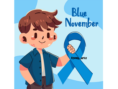 Illustration for Prostate Cancer Awareness Month awareness blue brother campaign cancer diagnosis disease education father health healthcare hope men month movement november prevention prostate ribbon son