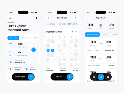 Mobile app - Ticket Booking android app app application booking flight ios app plain ticket ui uiux web app