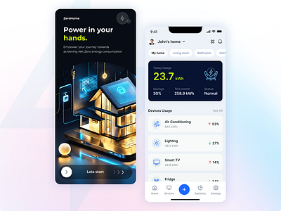 Zero Home App mobile app smart home ui ux