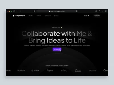 Company Profile - Mangcompro Landing Page Website agency branding clean clean design company profile design features home page landing page minimalist website saas services ui uiux ux web design web3