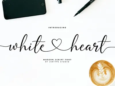 White Heart - Wedding Branding Font connection heart heart font wedding branding font wedding font