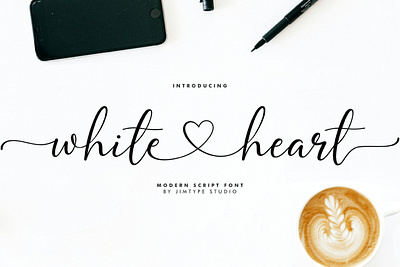 White Heart - Wedding Branding Font connection heart heart font wedding branding font wedding font