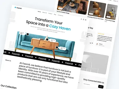 Furniture E-commerce UI Kit Landing Page ecommerce furniture hero section landing page online shop product real estate ui uiux web webapp website