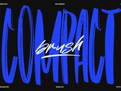 Compact Brush | Condensed Brush Poster Branding Font black blue blur brush brush font condensed font hand drawn lettering tshirt youtube