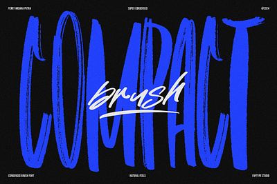 Compact Brush | Condensed Brush Poster Branding Font black blue blur brush brush font condensed font hand drawn lettering tshirt youtube