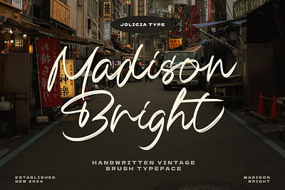 Madison Bright | Handwritten Vintage Brush Font | Free To Try free font freebies social media font.