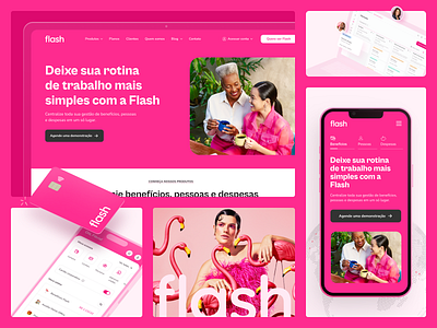 Flash - New website benefits brazil clean flash illustration interface pink ui design uxui website