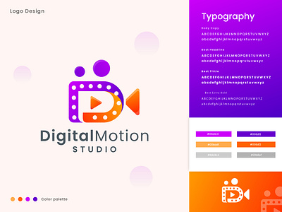 Digital Motion - Logo Design branding cinematic branding colorful logo creative agency creative branding film logo gradient graphic design letter d letter logo logo logo design logo designer media design modern logo play button play logo video logo videography logo visual identity